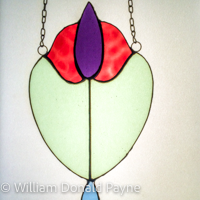 Artisan copper foil stained glass art by Don & Carolyn Payne, 10 x 13 inches, $89