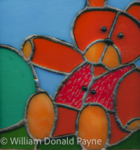 Artisan copper foil stained glass art by Carolyn Payne, SOLD