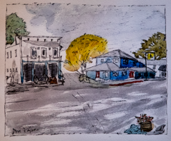 In late fall the hustle of summer tourism subsides and tranquillity returns to the village of Ellison Bay, WI. 11 x 14 inches, $229 framed and matted.